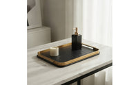 Leather Tray Contemporary Tray with Handles Decorative for Washroom