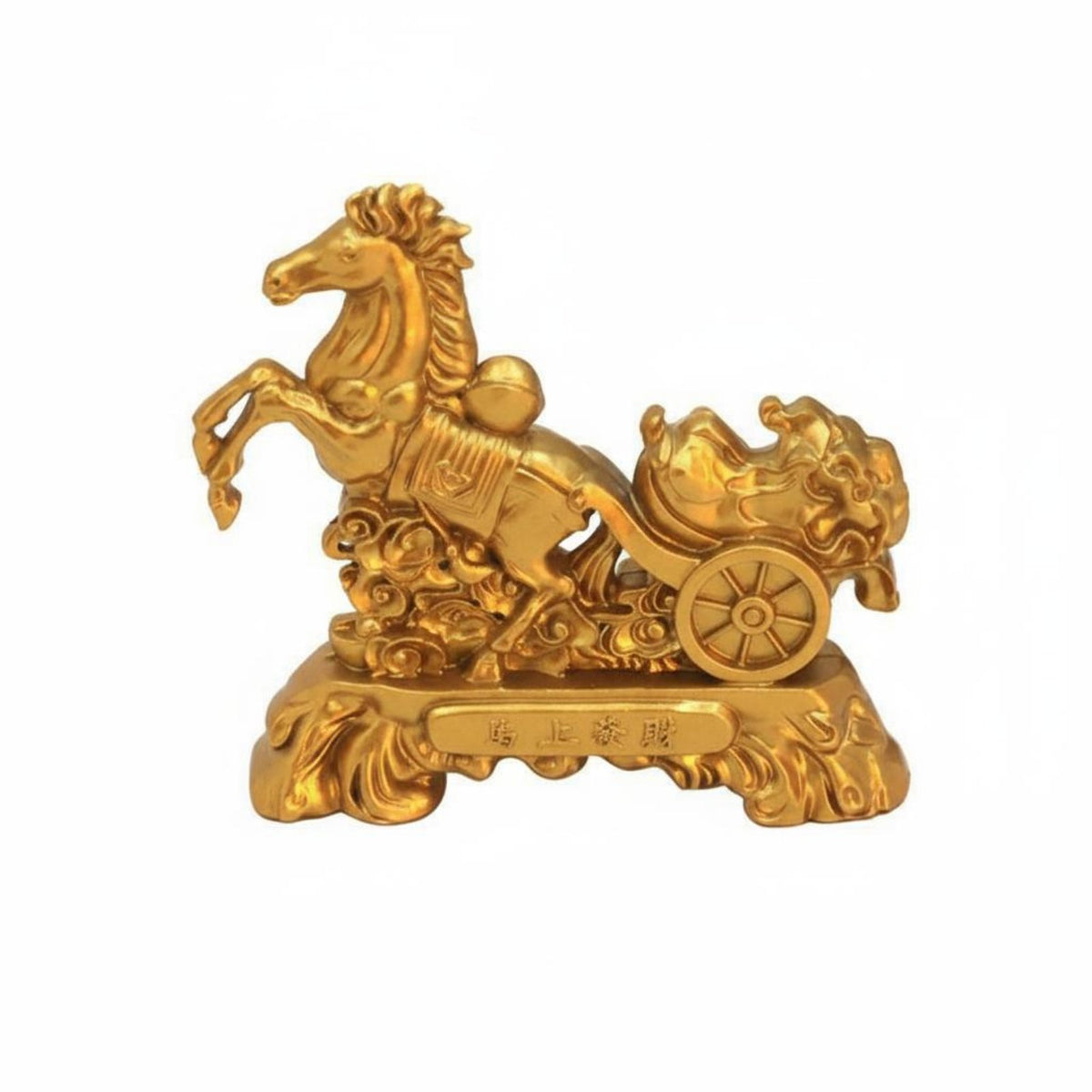 Finely Crafted Horse with Yuanbao Figurine High-Quality Craftsmanship Chinese Auspicious Horse Figurine Intricate Details for Office, Home