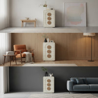 Chest of Drawers Rounded Floor Cabinet with Drawers Modern Storage Cabinet for Living Room, Entryway, Hallway