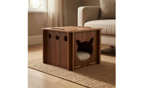 Wooden Square Feline House Ventilated Indoor Feline House Flat Top