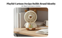 Compact and Portable Capybara Handheld Fan Built-in Battery Cute Capybara Fan 3-Speed Adjustable Lanyard Included for Students, Kids, Desktop, Travel, Office, Dorm Room