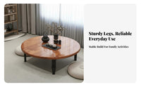 Space Saving Foldable Low Table Minimalist Design Tatami Dining Table Sturdy Legs Low Profile Sitting Desk Wide Tabletop for Apartment Dwellers, Families, Meditators, Small Areas, Living Room, Bedroom