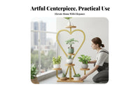 Comes with casters Multi-Tier Rolling Plant Stand Floor-Standing Wheeled Heartpattern Flower Rack Space-Saving Garden Accessory sturdy Duty for Gardeners, Homeowners, Florists
