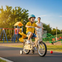 Children's Bike with Basket and Stable Kids Bike with Training Wheels Adjustable Seat Girls Traditional Bike for Beginners, Outdoor, Park