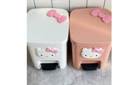 Cartoon Cat Pedal Bin Large Capacity Lidded Foot Pedal Trash Can Elegant Design Appearance Adorable Feline Wastebasket for Kids, Washroom, Bedroom