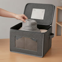 Stackable Hat Storage Box Space-Saving Hat Storage Box with Zipper Transparent Sturdy for Closet