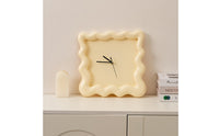 No Numerals Wavy Border Wall Clock Decorative Square Wall Clock for Living Room