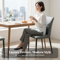Italian design Curved spine Upholstered Chair Light Luxury Design Curved spinerest Side Chair Padded Seat Home Seating Soft Upholstery for Interior Designers, Apartment Dwellers, Homeowners, Dining Room, Restaurant, Kitchen