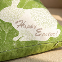 Easter Bunny Pillow Cover Breathable Material Linen Bunny Pillowcase Spring Theme Linen Easter Decorative Pillowcase for Parents, Bedroom, Bench