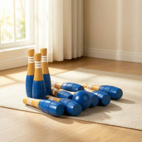 Wooden Bowling Toy Smooth Wooden Bowling Set for Playroom