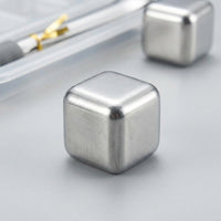 Gift for Men Stainless Steel Whisky Stones for Home Bar, Chilling Steel Ice with Ice Tongs and Bar Accessories, Food Grade Party Supplies, Set