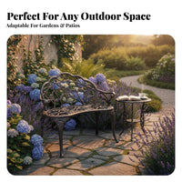 European and design Ornate Single Armchair Rustresistant Outdoor Furniture Weather-Resistant Garden Chair long-lasting Frame for residents, Adults, Balcony, Courtyard, Backyard, Porch
