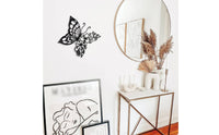 Metal Lepidoptera Wall Art Rust Resistant Butterfly Floral Wall Decor Nature Themed Black Metal Floral Piece Hanging