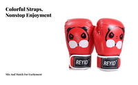 2 Pieces Child S Boxing Gloves Adjustable Hook and Loop Strap Childrens Punching Gloves Secure Wrist Support Cartoon Panda Boxing Mitts for Kickboxing