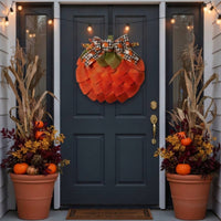 Pumpkin Wreath Farmhouse Porch Decor Outdoor Decorations for Wall