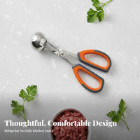 Meatball Clip Non-Slip Handle Stainless Steel Meatball Maker Ergonomic Design Stainless Steel Meatballer for Home Cooks, Parents, Meal Prep, Parties