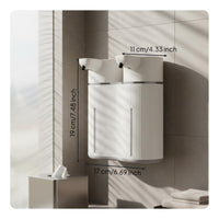 Adjustable Dispensing Twin Head Automatic Soap Dispenser Rechargeable Electric Foam Soap Dispenser Large Capacity Smart Sensor Hand Wash Station Waterproof for Public Restroom, Office, Restaurant, Hotel