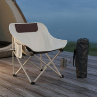 Folding Camping Chair Stable Design Portable Camping Chair Portable Fishing Stool Wide Seat Side Storage Pocket