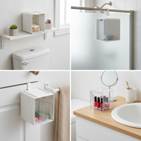 Bathroom Mirror Cabinet Organizer for Cosmetics and Cotton Swabs