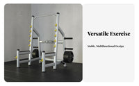 Commercial Grade Squat and Bench Press Rack Multifunctional Adjustable Squat Rack Heavy Duty Multi-Function Power Rack Stable Structure for Weightlifters, Bodybuilders