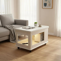 Space-Saving Expandable Storage Trolley Mobile Design Multi-Tier Rolling Shelf Versatile Functionality Coffee Table Sturdy Construction for Apartment Dwellers, Homeowners, Entertainers, Living Room, Balcony, Home Office, Dining Area