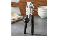 Stainless Steel Can Opener with Turn Knob and Bottle Opener Compact Kitchen Tool Heavy Duty for Camping, Dorm Rooms