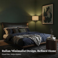 Floating Bed Frame Italian Design Bedroom Furniture Headboard for Homeowners, partners, Apartment, Guest Room, studio apartment