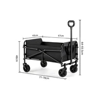 Large Capacity Foldable Camping Cart Tear-Resistant Material Collapsible Utility Wagon 360° Swivel Wheels Outdoor Pull Cart for Campers, Picnic, Garden, Beach