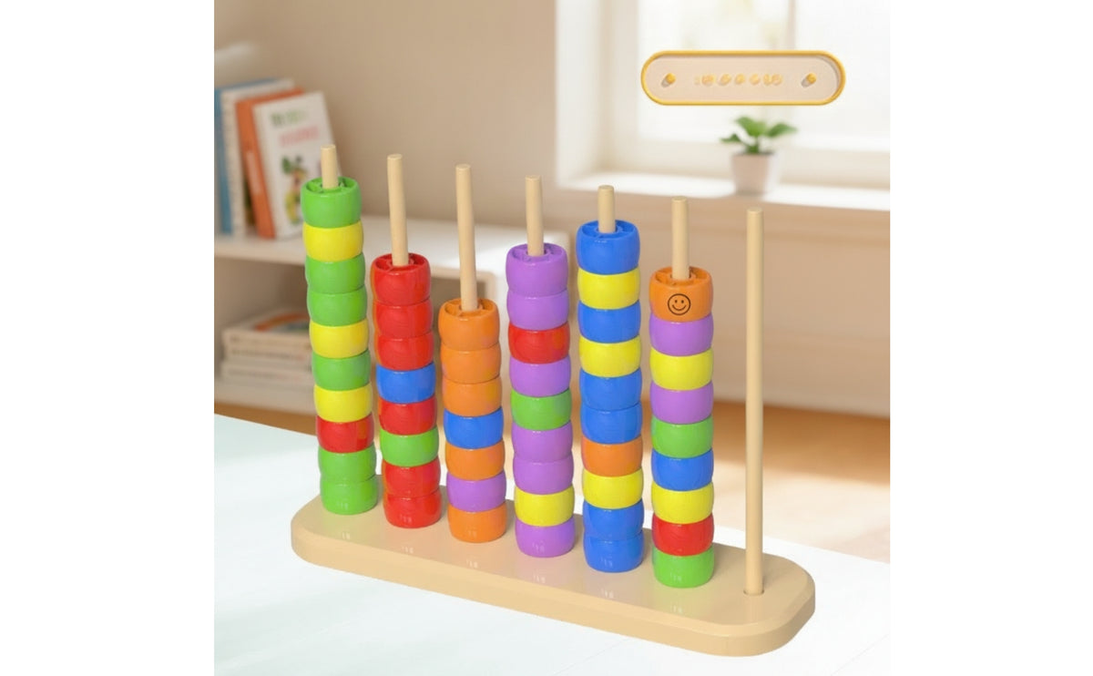 Educational Approach Wooden Peg Board Bead Game Fine Motor Bead Matching Toy Hand-Eye Coordination Wooden Peg Board with Beads Stacking for Toddler Boys and Girls, Toddlers, Preschoolers, Home, Classroom