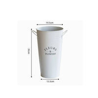 Printed Flower Vessel Metal Decorative Container Tapered