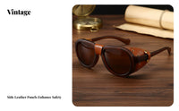 Retro Edgy Sunglasses Windproof Retro Polarized Sunglasses Protection Steam Edgy Goggles for Men, Fashion Enthusiasts, Riding, Biking, Motor Biking