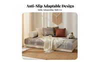 Year-Round Use Quilted Sectional Couch Pad Non-Slip Sectional Quilted Pad Breathable Sofa Cover Soft Feel for Pet Owners, Homeowners, Parents, Living Room, Lounge Area