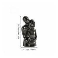 Nordic Aesthetic Abstract Couple Statue Minimalist Design Romantic Embrace Sculpture Long-Lasting Resin Abstract Love Sculpture Ceramic-Like Finish for Couples, Living Room, Bedroom, Tabletop, Bookshelf