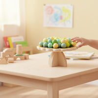 42 Pieces Wooden Blossom Balance Game Hand-Eye Coordination Training Bead Balance Toy Parent-Child Interactive Kids Stacking Beads Game for School
