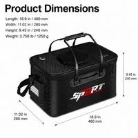 50cm Collapsible Bucket, EVA Folding Fishing Bucket with Shoulder Strap, Portable Water Bucket for Groundbait & Live Fish Transport