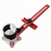 Engraved Scale Woodworking Routing Guide Aluminum Alloy Adjustable Circle Cutting Jig Measuring Arm Router Circle Guide Kit Locking Knobs