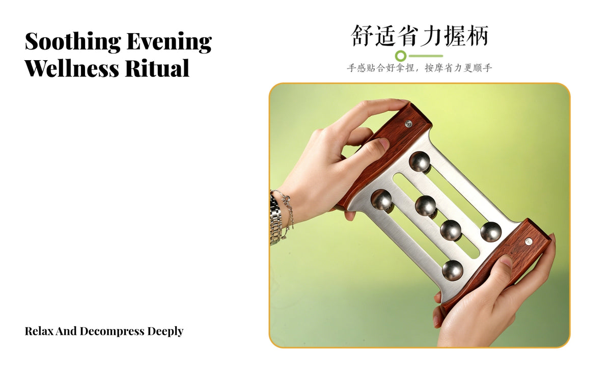 Portable Acupressure Massager Ergonomic Handheld Massager Compact Massage Tool Natural for Office Workers, Athletes, Home, Post-Workout