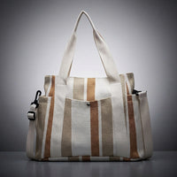 Tote Bag for Women with Zipper and Pockets, Large Canvas School Bag or Work Bag, Soft Shopping Bag with Polyester Lining, Large Canvas Design