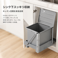 Trash Bin, Sorting Kitchen Trash Bin, Drawer Type, Pedal Operated, Matte Gray, Plastic, With Lid, Hygienic Under-Sink Storage