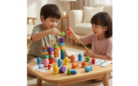 Safe Wooden Sorting Toy with Fishing Game Early Learning Geometric Shape Stacker with Fishing Rod Preschool Matching Game Child-Led for Playroom