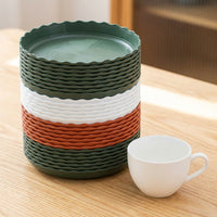 Plant Saucers with Rim, Heavy Duty Resin Drip Tray and Trays, Modern Style Pot Stand for Indoor and Outdoor Plants, Not Easy to Deform