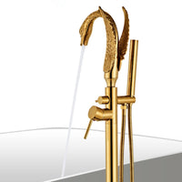 Freestanding Bathtub Faucet Classical Floor Mounted Bathtub Faucet High Tall Bend Plumbing Fixture for Homeowners