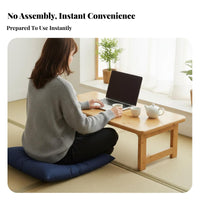 Japanese design Foldable floor Table Space-Saving foldable floor Table No Assembly Required Indoor Furniture Multi-Functional for Tea lovers, Apartment Dwellers, Bay aperture, Balcony, Small Spaces, Living Room
