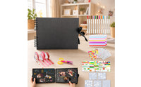Scrapbook Album with Ribbon Closure Customizable Scrapbook Album with Spiral Binding DIY Memory Book for Crafters, Scrapbooking