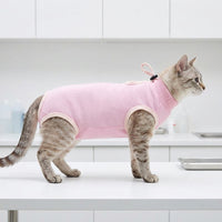 Pet Recovery Suit and Spay Neuter Suit for Dogs, Angled Neckline Elastic Dog Jumpsuit, Sleeveless Polyester Post Surgery Clothes to Prevent Licking