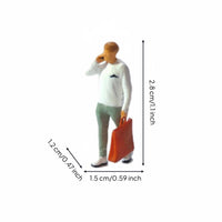 6 Pieces Fine Details Shopping Couple Figures Realistic Design Miniature Shopping People Collectible 1:64 Scale Figures Hand-Painted for Display Shelf