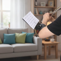 Flute Lyre with Wrist Strap Portable Flute Lyre with Flip Folder Marching Band Flip Folder Elastic for Outdoor Performances