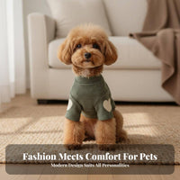 Soft Material Heart Embellishment Dog Sweater Machine Washable Small Dog Pullover for Cats, Young Dogs, Cold Weather, Daily Wear