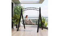 Two-Person Swing Bench Freestanding Patio Swing with Stand Outdoor for Couples, Garden, Backyard