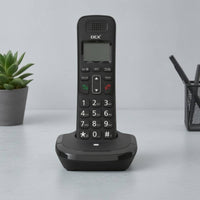 Numeric Keypad DECT Phone Compact Handset and Base Small Display Desktop Cordless Phone Black